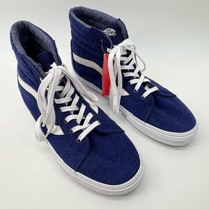 Vans Men sz 11.5 Blue SK8-Hi Reissue Terry High Top Skater Sneakers New